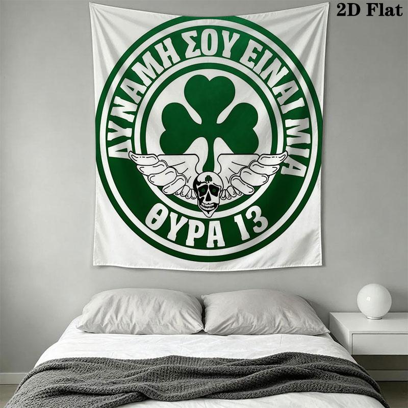 AC Omonia logo Wall Hanging Printed Fabric Blanket Decorative Tapestries for Bedroom Living Room Home Decor
