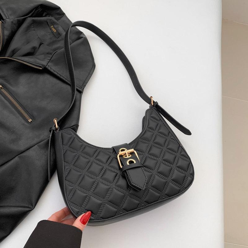 Einfache Unterarmtasche für Damen mit großem Fassungsvermögen Frühling Neue modische Unterarmfarbe Modische lässige Schultertasche