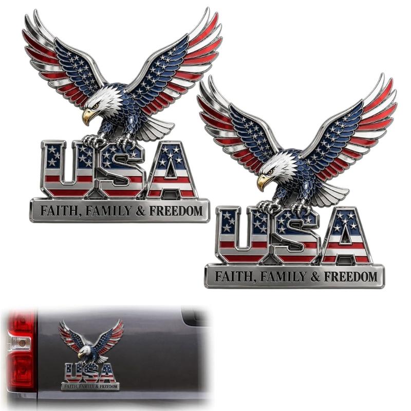 Removable Metal Vehicle Sticker 250th Anniversary Patriotic Decals Perfect For Long Term Or Temporary Decoration