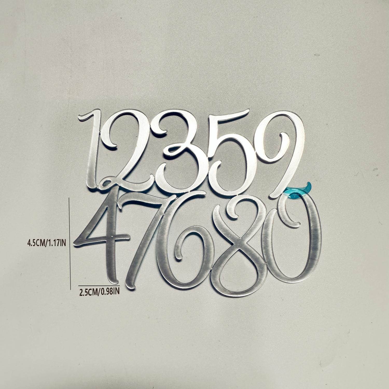 Number 0-9 Happy Birthday Cake Topper Golden Acrylic Wedding Cake Topper Adorn For Kids Birthday Party Holiday Cake Supplies 1set