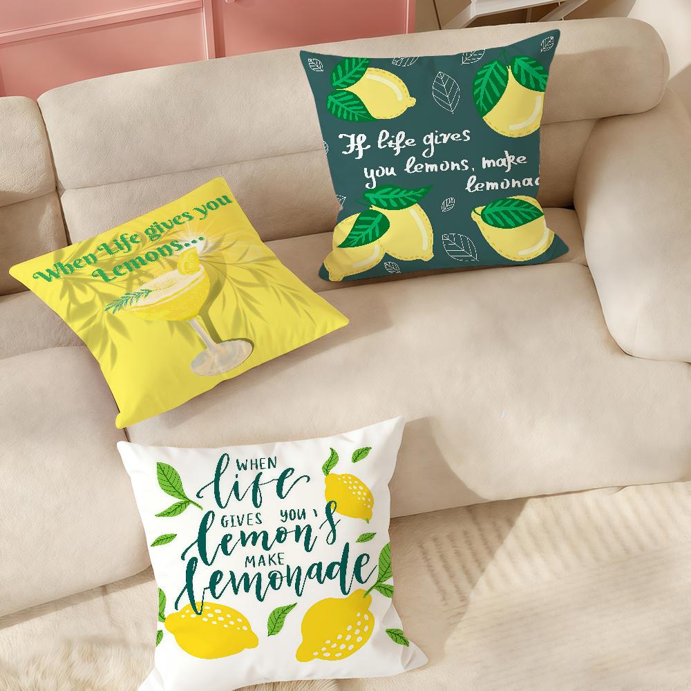 Art When Life Gives You A Lemon Pillow Case Suitable For Bedrooms Living Rooms Cars Home Decoration