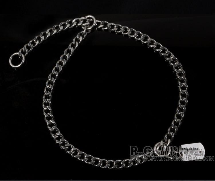 Stainless Steel Dog Chain Collar & Leash Set, Polished P Chain