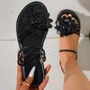 Women's Shoes On Sale 2024 Summer Ankle-wrap Women' Sandals Solid Flowers Open Toe Low-heeled Double Wear Beach Sandals Women