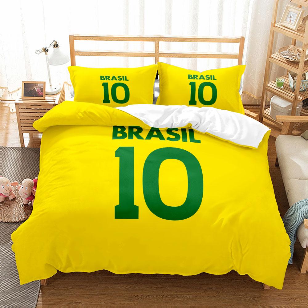National Soccer Team Core Player Number Duvet Cover Set EU Single Double King US Twin Full Queen Size  Bedclothes
