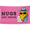 NUGS NOT DRUGS Funny Flag 2x3FT -100D Polyester, Double Stitched Quality,Flags with 2 Brass Grommets for Wall Hanging. (Pink 2x3)