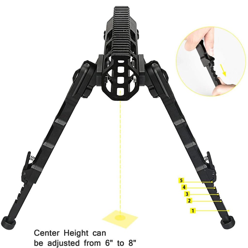 Tactical MLOK Bipod 7.5-9 Inches Bipod for Rifle for Outdoor, Range, Hunting and Shooting