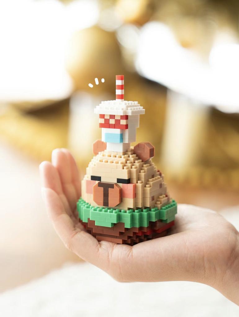 Kawaii Guinea Pig Mini Building Blocks Kids Toys Pufferfish Cartoon Figures Micro Blocks Educational Toys Gift For Kids