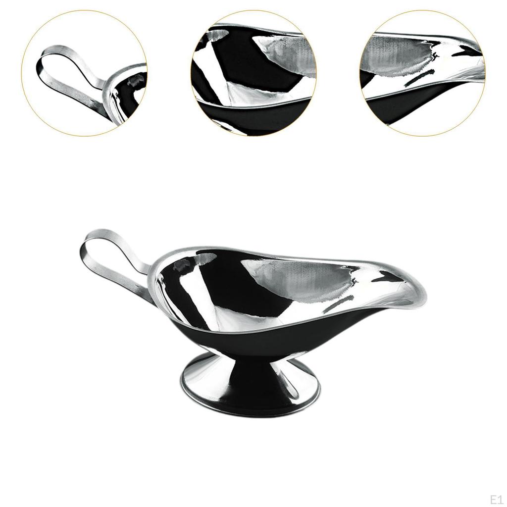 10oz Stainless Steel Sauce Boat for Gravy And Dressings with Handle
