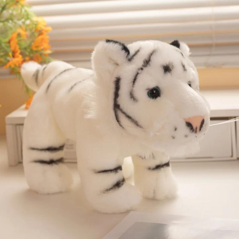 Plush Toy Tiger for Wildlife Fans Soft Standing Animal in Orange Black or White Black Stripe Variants Animal Admirer