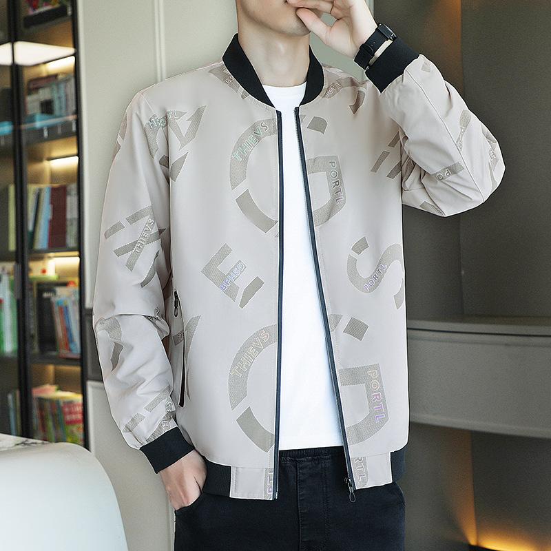 Jacke Herren Herbst und Winter Neu Koreanische Version Lässig Vielseitig Teenager Trend Top Trendy Outdoor-Sportarten Bedruckte Jacke