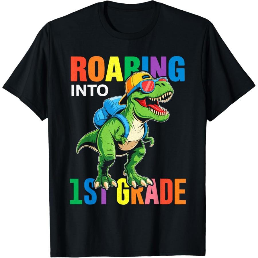 

1st Grade Shirt For Boys Dinosaur Back to School First Day T-Shirt XXXXXL чорний