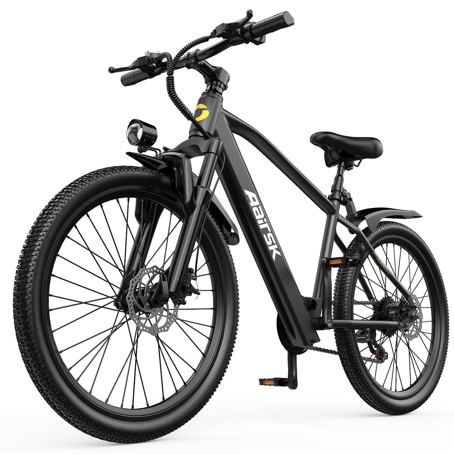 Aairsk GT300 Ľahký mestský inteligentný elektrický bicykel na dochádzanie 250W motor 36V13Ah batéria 26-palcové kolesá Outdoorová jazda Dospelý E-bike čierna