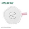 Ceramiczny kubek Starbucks z wytłaczanym emblematem w różowe paski