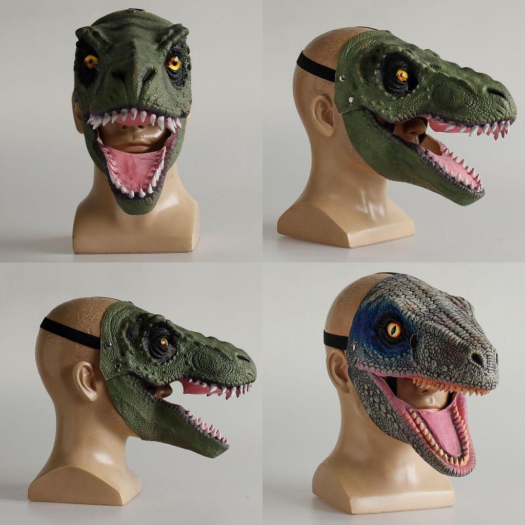 Jurassic World Dinosaur Latex Mask Headgear Tyrannosaurus Rex Halloween Cosplay Prop