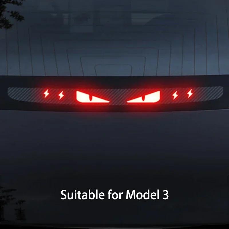 For Tesla Model 3 Highland Car High Mounted Taillight Brake Lamp Car Brake Projection Board PVC Tail Light Emblem Stickers Amagi