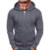 Felpa con cappuccio da uomo in velluto a coste con zip e manica lunga a spalle basse, felpa con cappuccio casual per l'uso quotidiano