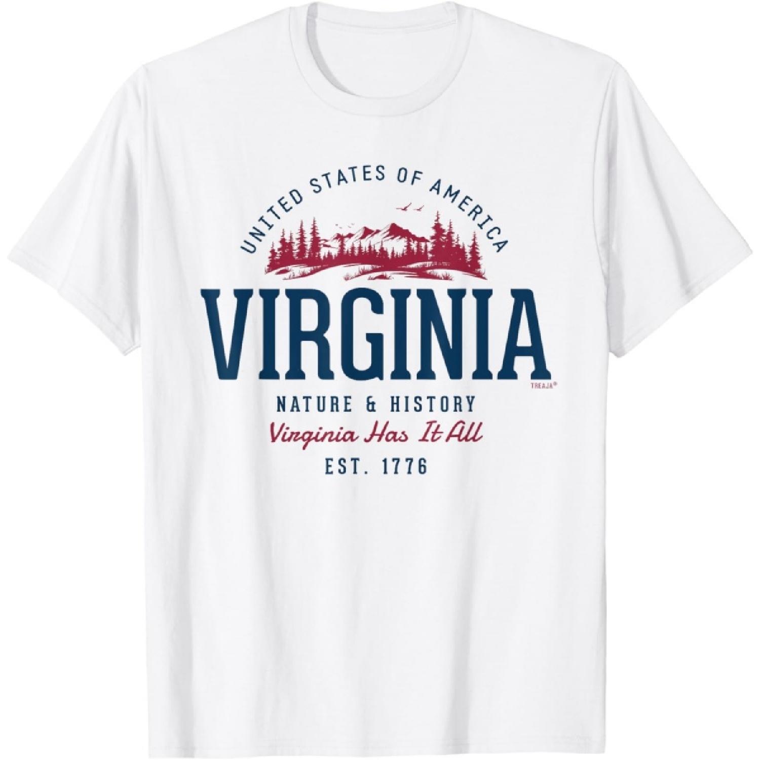 Vintage-Looking Retro Styled Virginia T-Shirt S