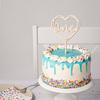 ESJNNK Wooden Cake Topper, 1st Birthday, One Happy Birthday, Heart-Shaped Cake Decoration, Party Decoration, Sweets, Fruits, Bento Box, Celebration, W