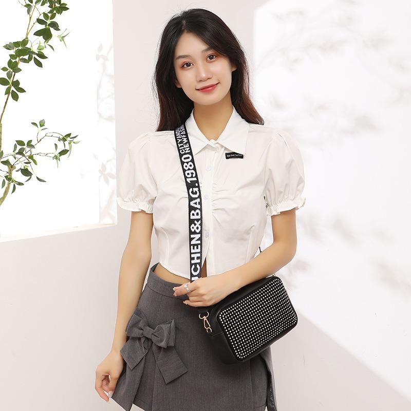 Multifunctional Black and White Style Student High Value Camera Bag Pencil Case Large Capacity Shoulder Messenger Women's Bag