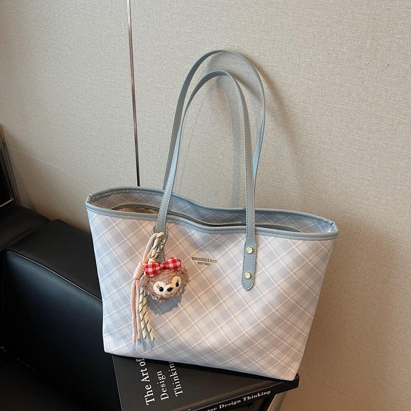 New women's bag commuting to work large capacity new retro fashion plaid commuting shoulder tote bag