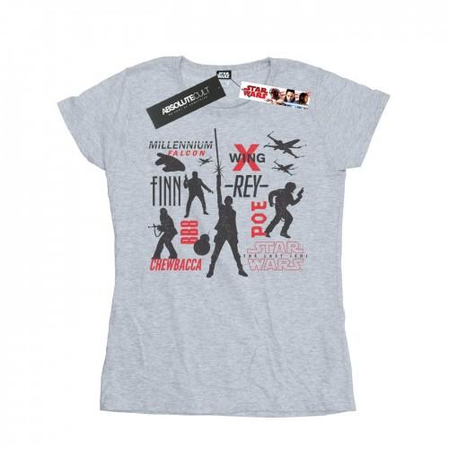 

Star Wars Womens/Ladies The Last Jedi Rebellion Silhouettes Cotton T-Shirt білий