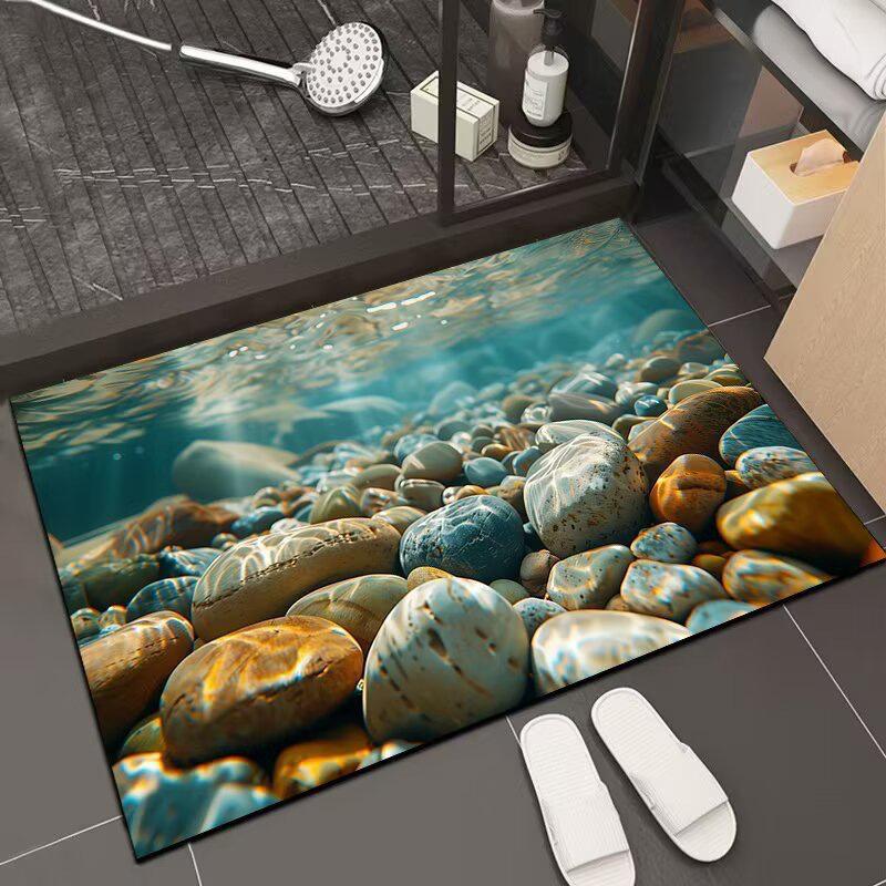 Nordic 3D Visual Stone Diatom Mud-Resistant Easy Clean Entrance Doormat