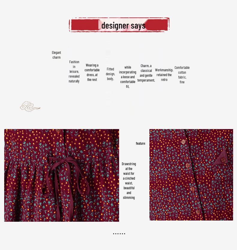 2024 Elegant Plus Size Long Sleeve Dress for Middle-Aged & Elderly Women - Spring & Autumn Collection