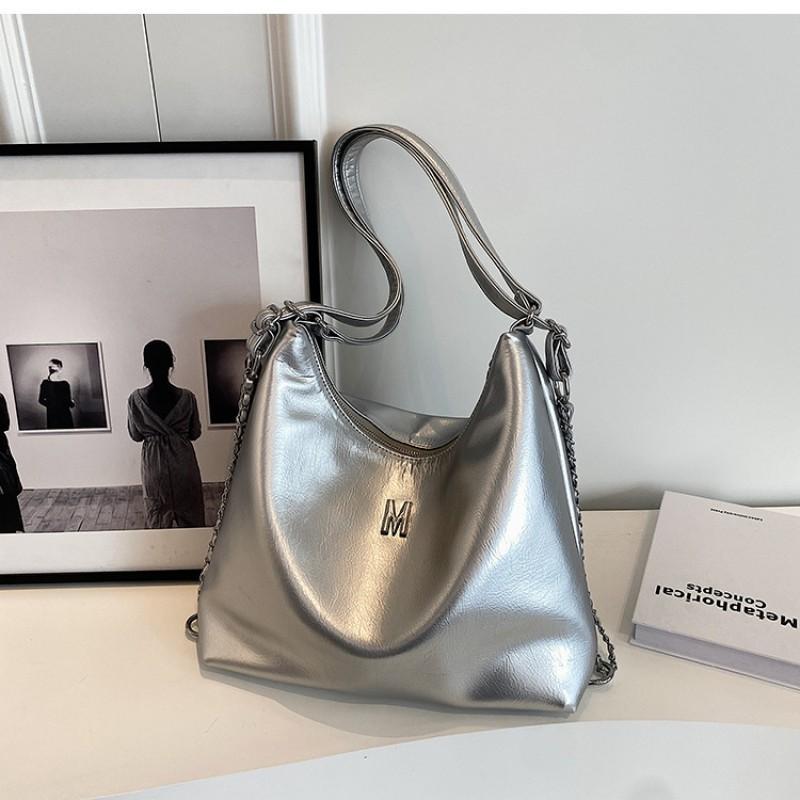 

Fashionable Large-capacity Commuting Tote Bag Women. 2026 Trendy Cross-body Bucket Bag. Multi-back Backpack Women s серебряный