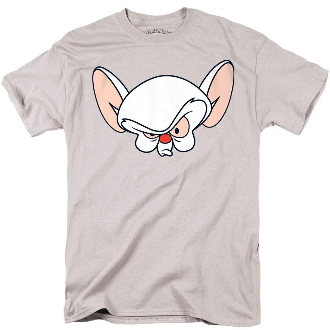 Pinky and the Brain Big Brain Face 100% Cotton T-shirt Mens Tees Top S