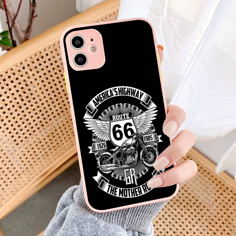 

Ретро Чехол из Силикона Route 66 Road Trip Для iPhone 16 15 14 13 12 11 Pro Max Plus X XS MAX Ударопрочный Матовый Чехол iphone 14