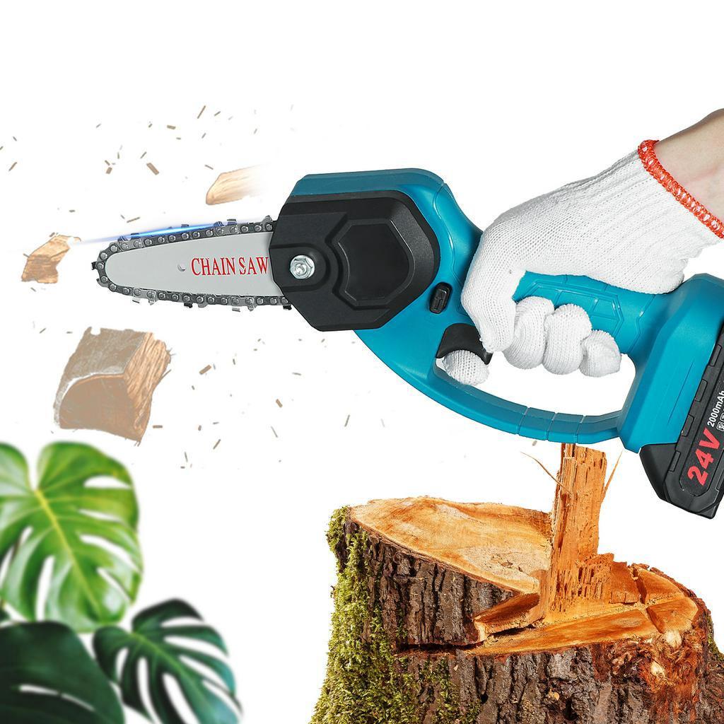 800W Mini Electric Pruning Saw Power Woodworking Cutter Tool Electric Chain Saw Garden Logging Trimming for Battery