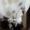 Punk Heart Gothic Cross Earrings for Women Jewelry Gifts Accessories Star Thorn Heart Colored Crystal Pendant Ear Hooks