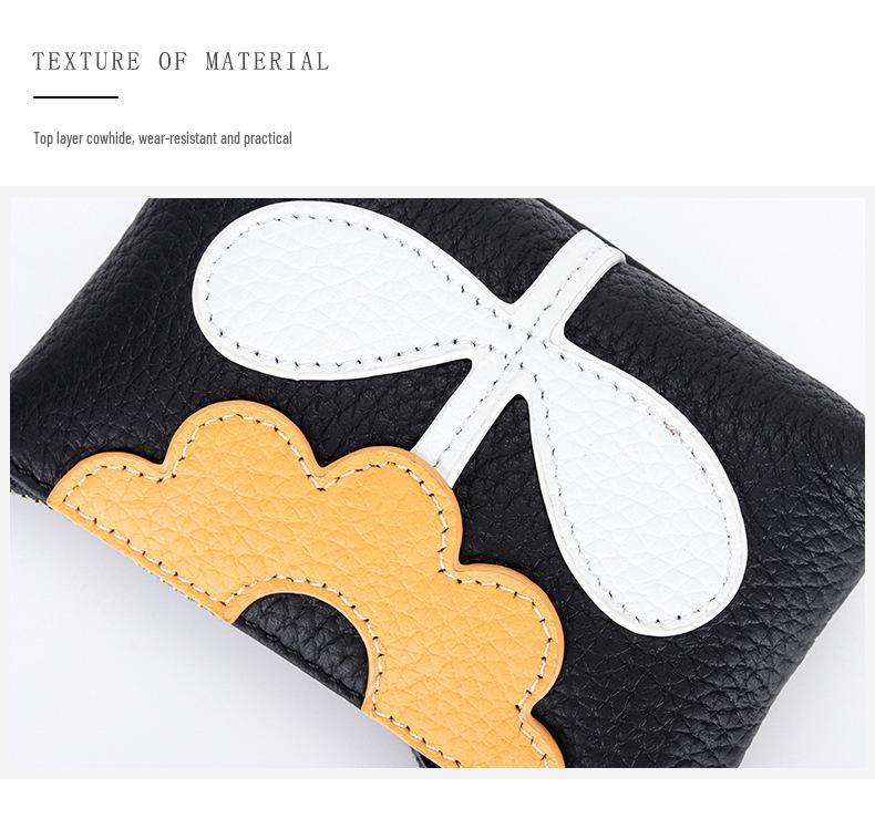 Women's Colorblock Floral Coin Purse - Cute Zipper Pouch for Change, Keys & Cards, Red Envelope Design