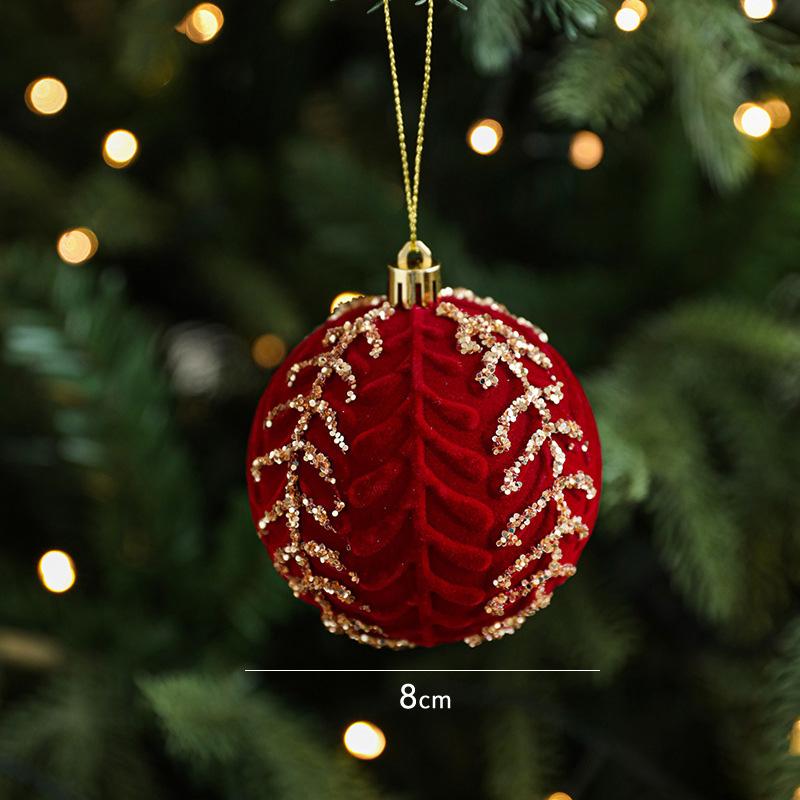Christmas Tree Hanging Decoration Red Flocked Christmas Bell Xmas Tree Decorative Ornament Xmas New Year Decoration Supplies