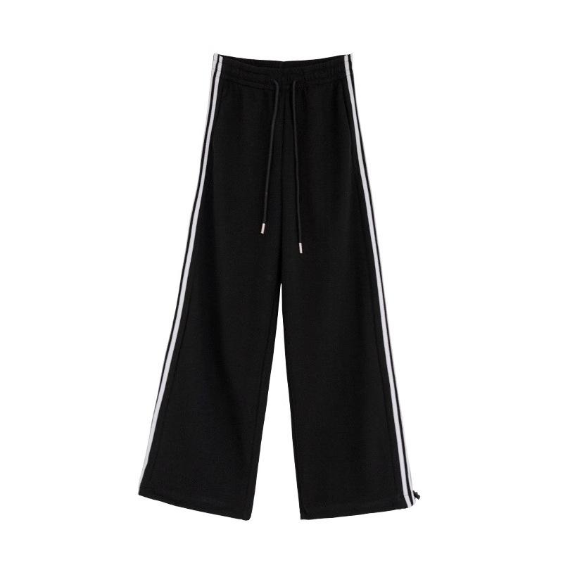 2024 Women's Autumn Loose Straight-Leg Sweatpants with Side Stripe Trend