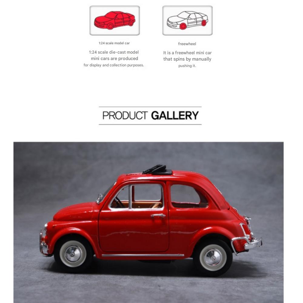 Burago 1:24 Fiat 500L (1968) Old Car Red Die-cast Model Car