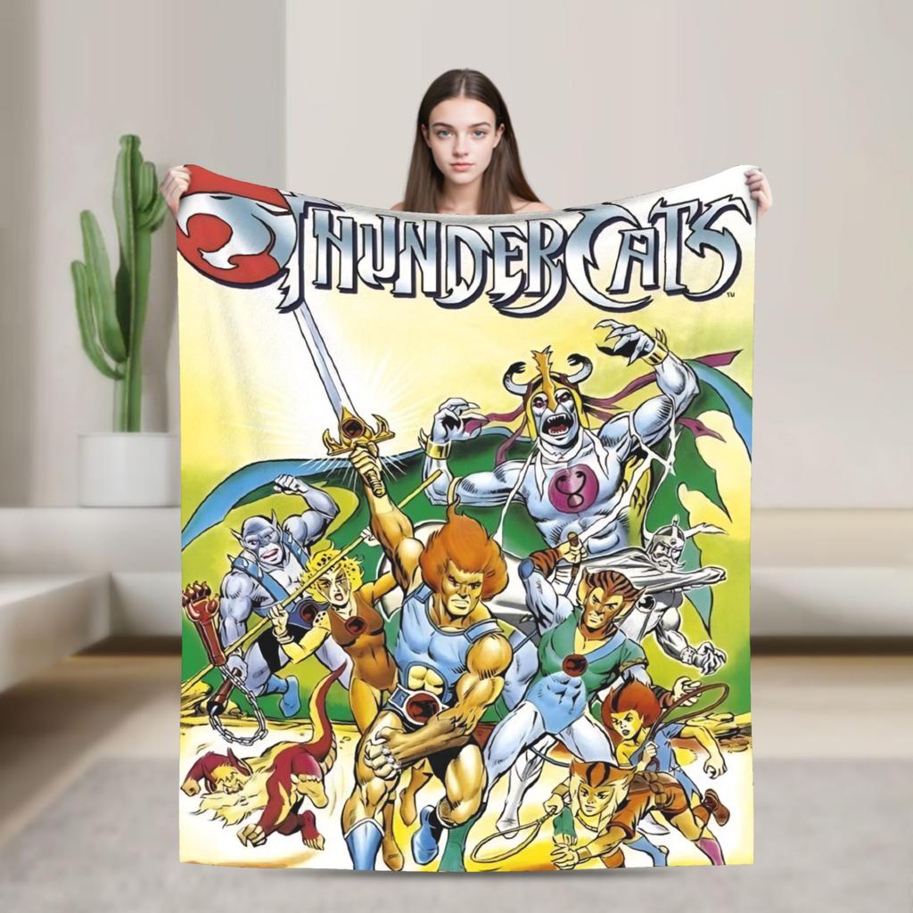 Thundercats Heroische Abenteuerdecke Picknick Flanelldecke für Heimdekoration Superweiche Individuelle DIY-Qualität Tagesdecke Geschenk