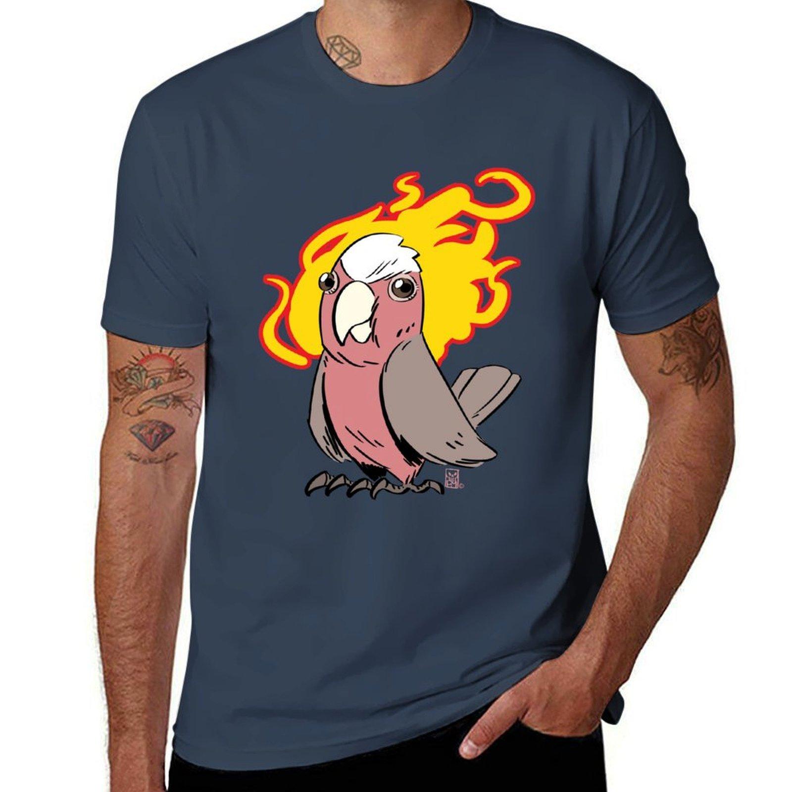 Flaming Galah Tshirt All Match Basic Short Sleeve Top S