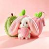 Mini Cute 2-In-1 Fruit Rabbit Plush Toy Durian Pineapple Strawberry Bunny Stuffed Animal Soft Plush Pendant Lucky Gift
