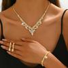 Collana Lusso Clavicola Cena Gioielli Matrimonio Festa Collana Orecchini Bracciale Set Accessori Abito