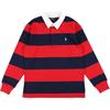 Polo Striped Polo Collar Long Sleeve T-Shirt Kids Tops Red 323932280-003