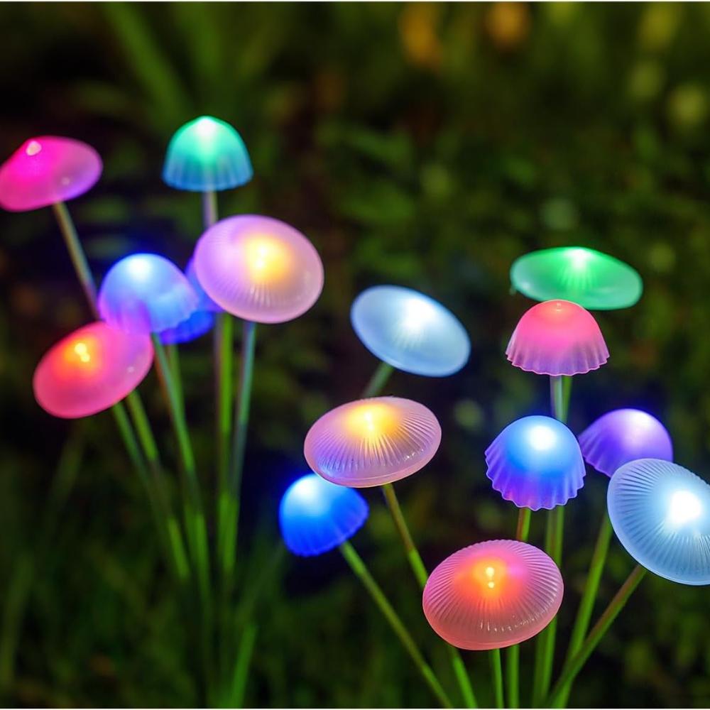 6-heads Solar LED Jellyfish Sway Lights Garden Decor Waterproof Outdoor Solar Pathway Light for Patio Balcony Yard Flowerbed