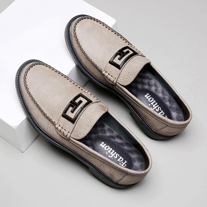 Fashion Daily Wear Spring Autumn Loafers New Men Genuine Leather Casual Shoes Soft Bottom Moccasins Non Slip Slip on Flats Driving Shoes