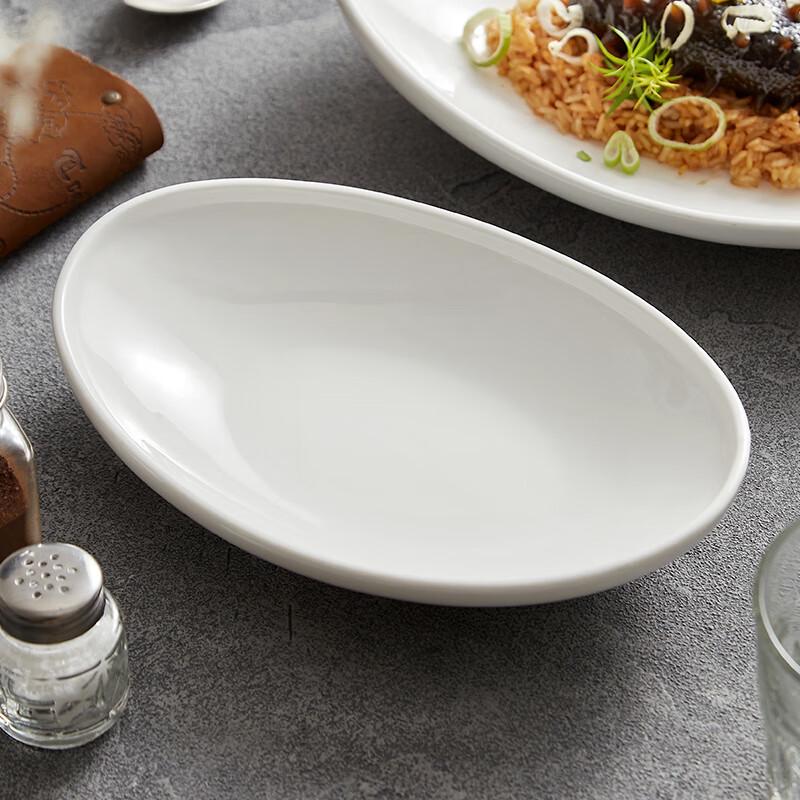 White Rectangular Ceramic Dinner Plate