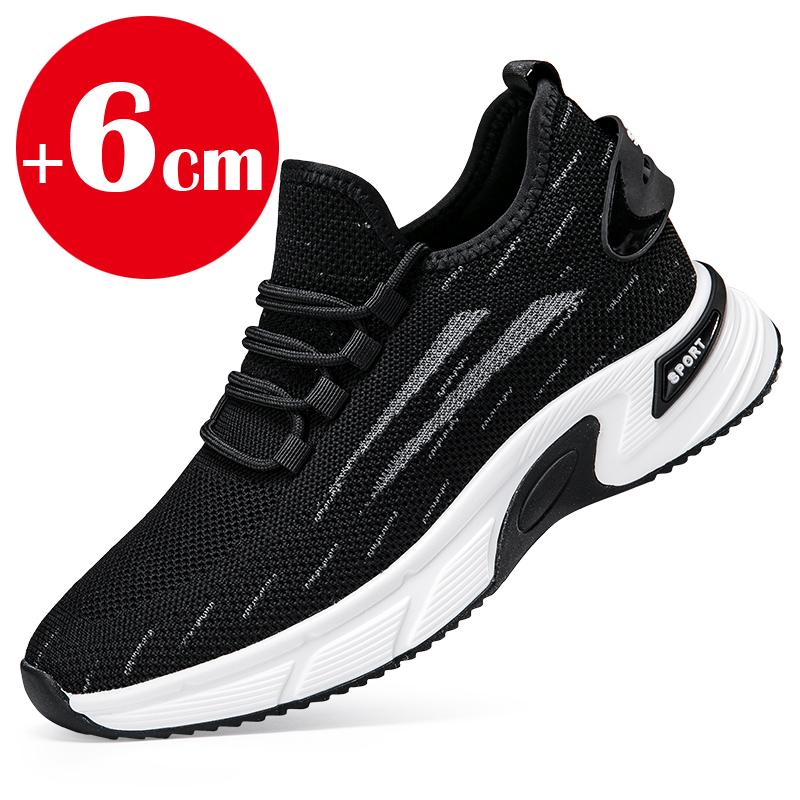 New men's mesh breathable sneakers casual growing shoes 8cm high shoes men's summer breathable 6cm elevator shoes