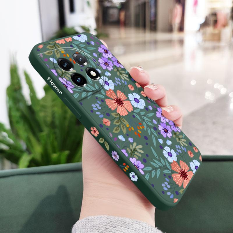 Miss Flower Phone Case For Oneplus 11 11R 10 10R 10T 9R 9RT 9 8T 8 7 7T Pro 5G Liquid Silicone Cover