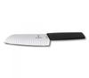 Santoku Knife, Serrated Blade, 17 Cm, Black VICTORINOX 6.9053.17KB