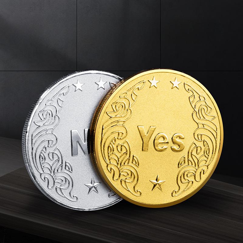 Moonlight Silver Edition YES/NO Commemorative Coin Decision Coin Relief Coin Commemorative Medal Decision Lucky Love Coin