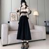 Vintage Harajuku Corduroy A Word Skirt Women Autumn Winter New 2024 New High Waist Midi Black Red Loose All-match Pleated Skirts
