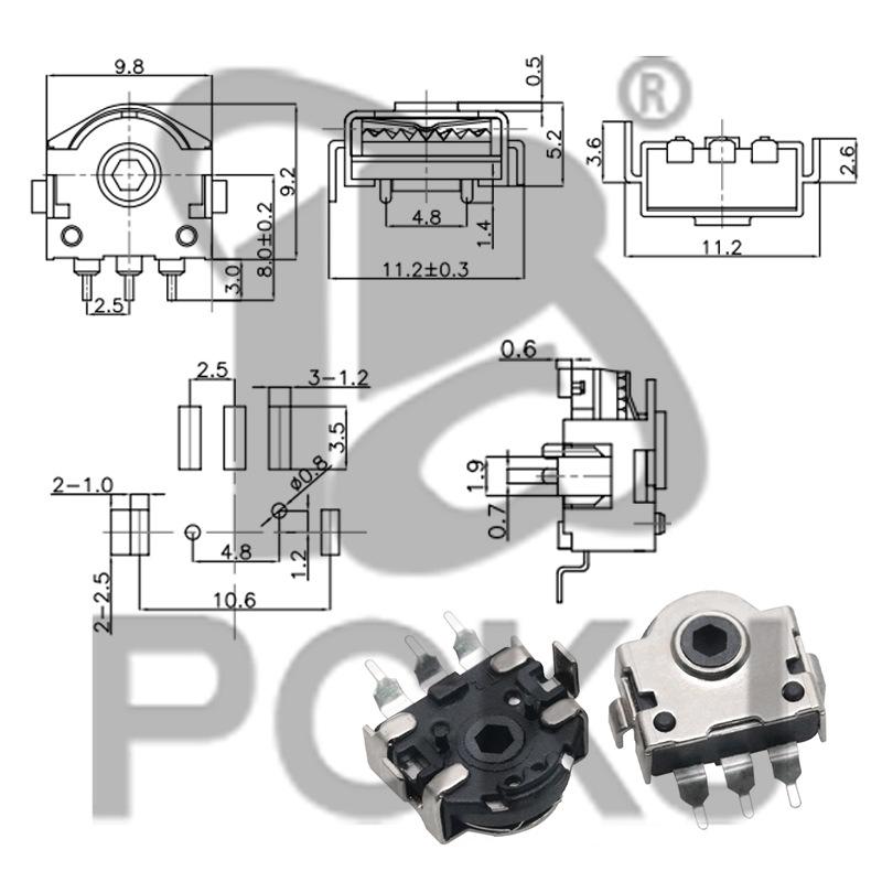Mouse Wheel Encoder Repair Parts: 4/5/5.5/7/9/11/13MM Rolling Switch Potentiometer